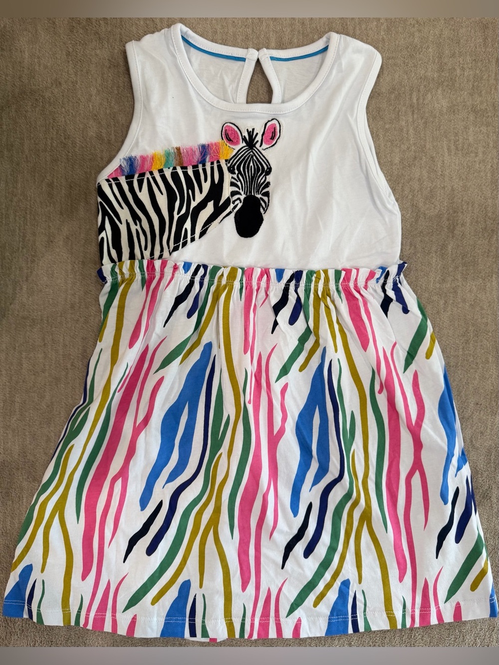 New! Mini Boden 5/6 zebra tassel dress